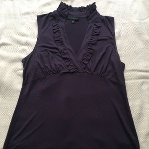 Banana Republic - Eggplant ruffle collar top